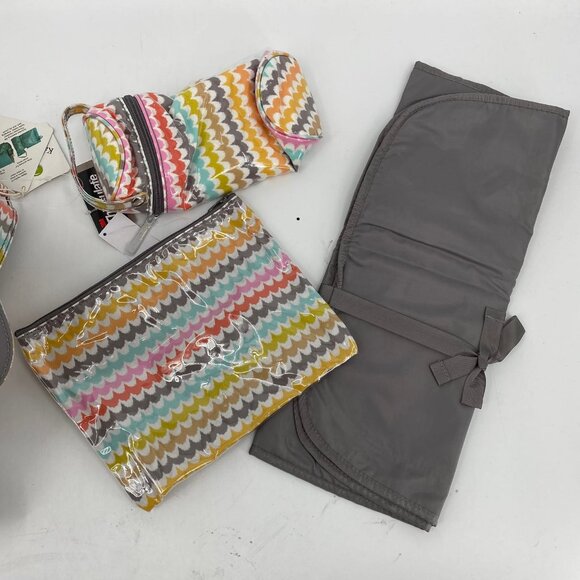 Kalencom New Orleans White Pink Chevron Baby Bag | Large Tote - Picture 4 of 8